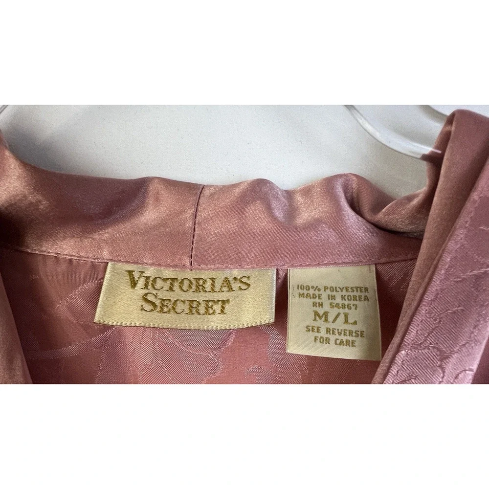 Victoria's Secret Gold Label Sleepwear Gown Women M / L Blush Pink Button Front